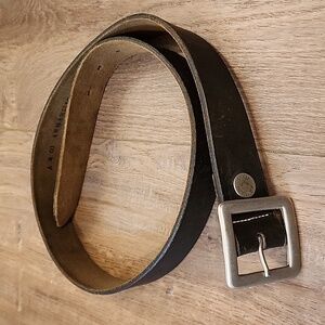 Armani Jeans Men's Distressed Leather Belt Silver Buckle Made in USA size Small